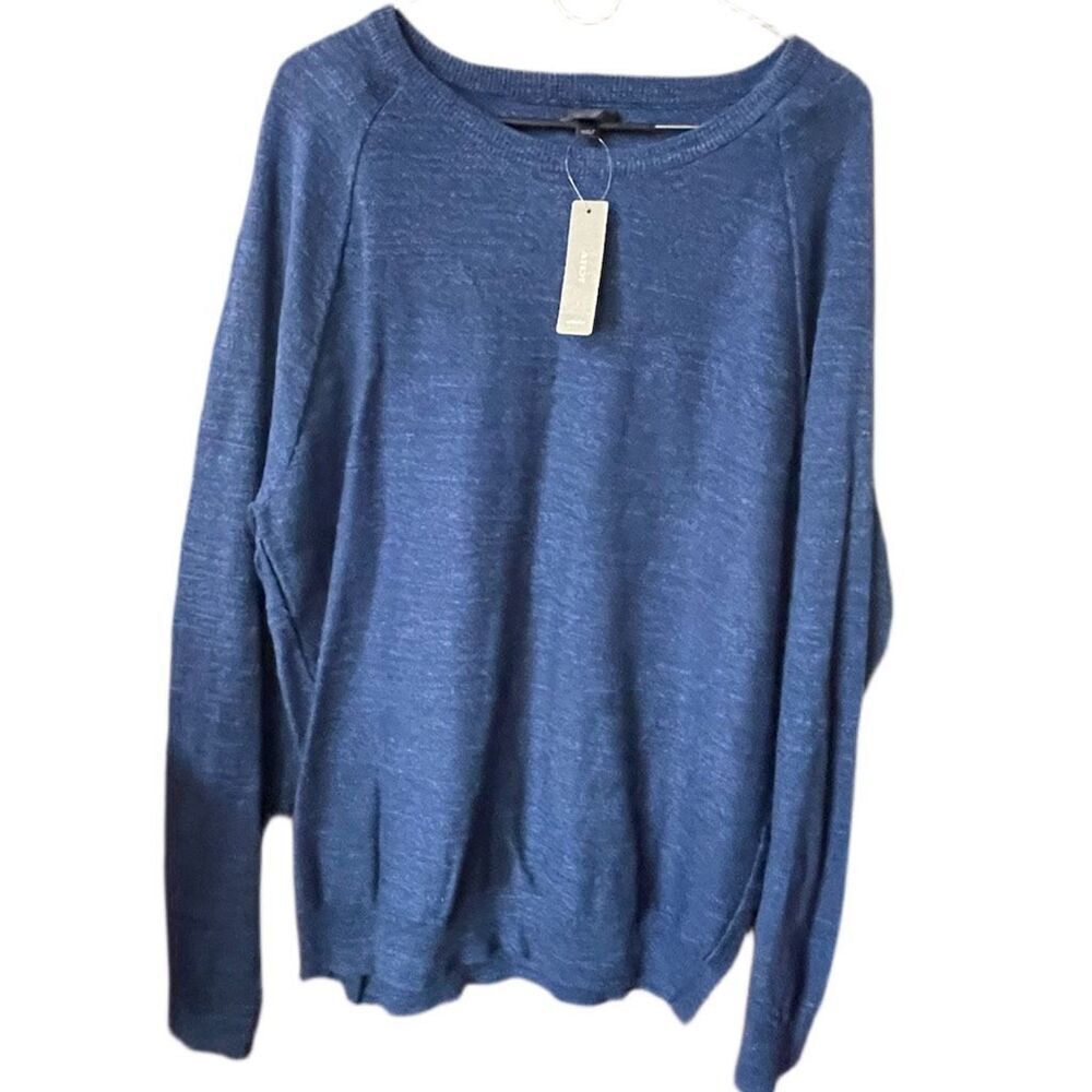J. Crew size L rugged 100% cotton dark indigo blue pullover.